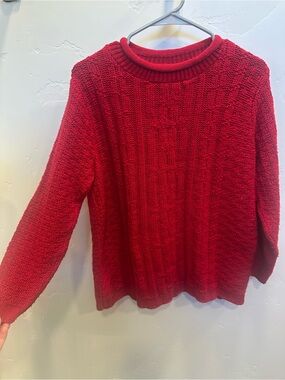 Vintage Women's Sweater Bobbie Brooks Size Medium 100% Acrylic Made In USA Red